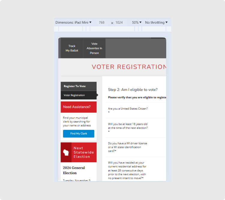 The State of Web Accessibility for U.S. Voters with Disabilities: Barriers to Online Voter Registration in 2024