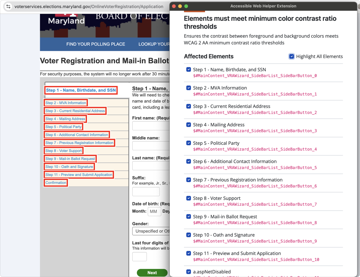 The State of Web Accessibility for U.S. Voters with Disabilities: Barriers to Online Voter Registration in 2024